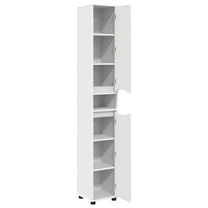 vidaXL Armoire de salle de bain avec porte Blanc 30,5 x 30 x 195 cm Bois d'ingénierie