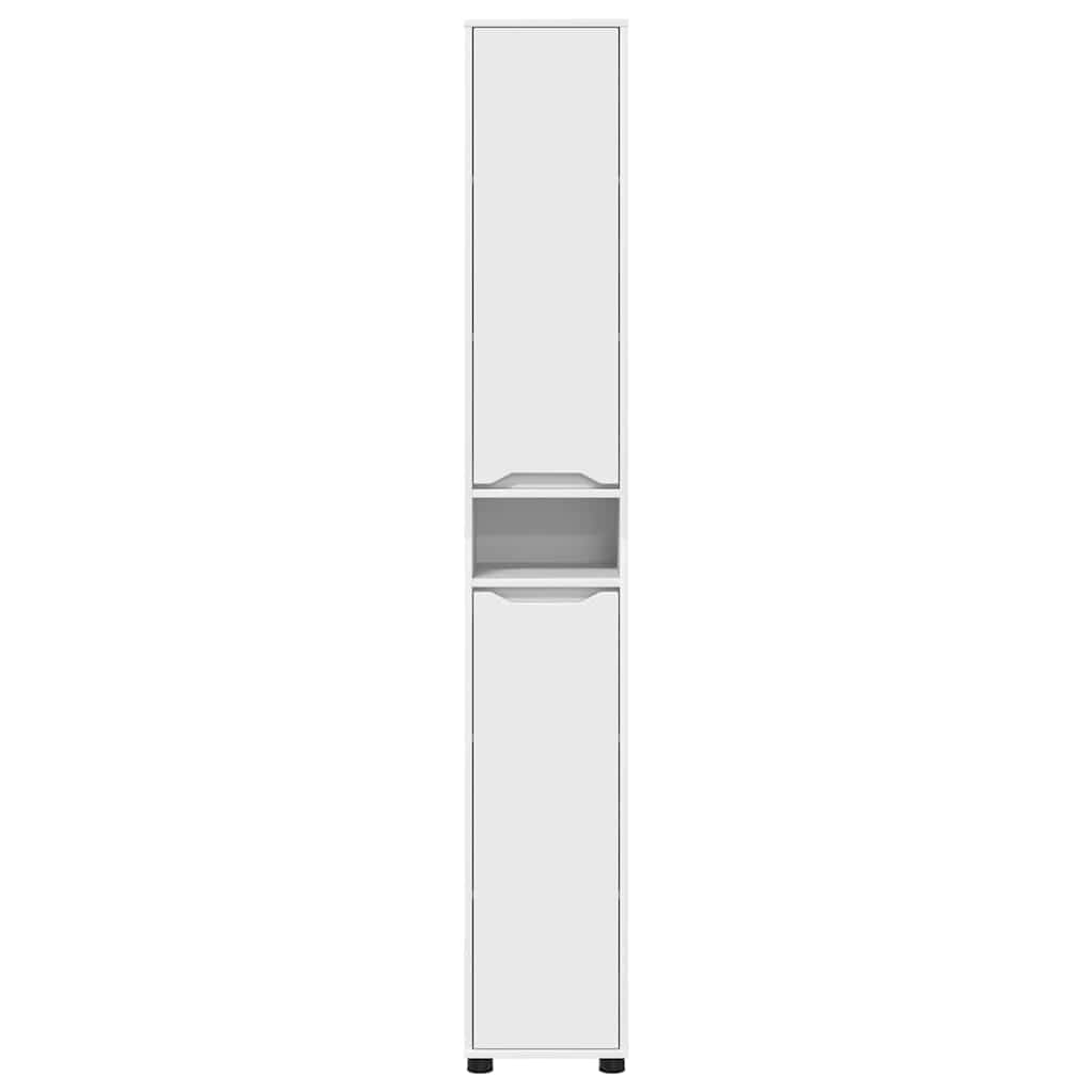 vidaXL Armoire de salle de bain avec porte Blanc 30,5 x 30 x 195 cm Bois d'ingénierie
