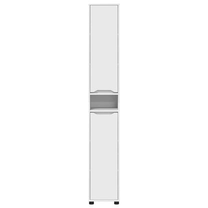 vidaXL Armoire de salle de bain avec porte Blanc 30,5 x 30 x 195 cm Bois d'ingénierie