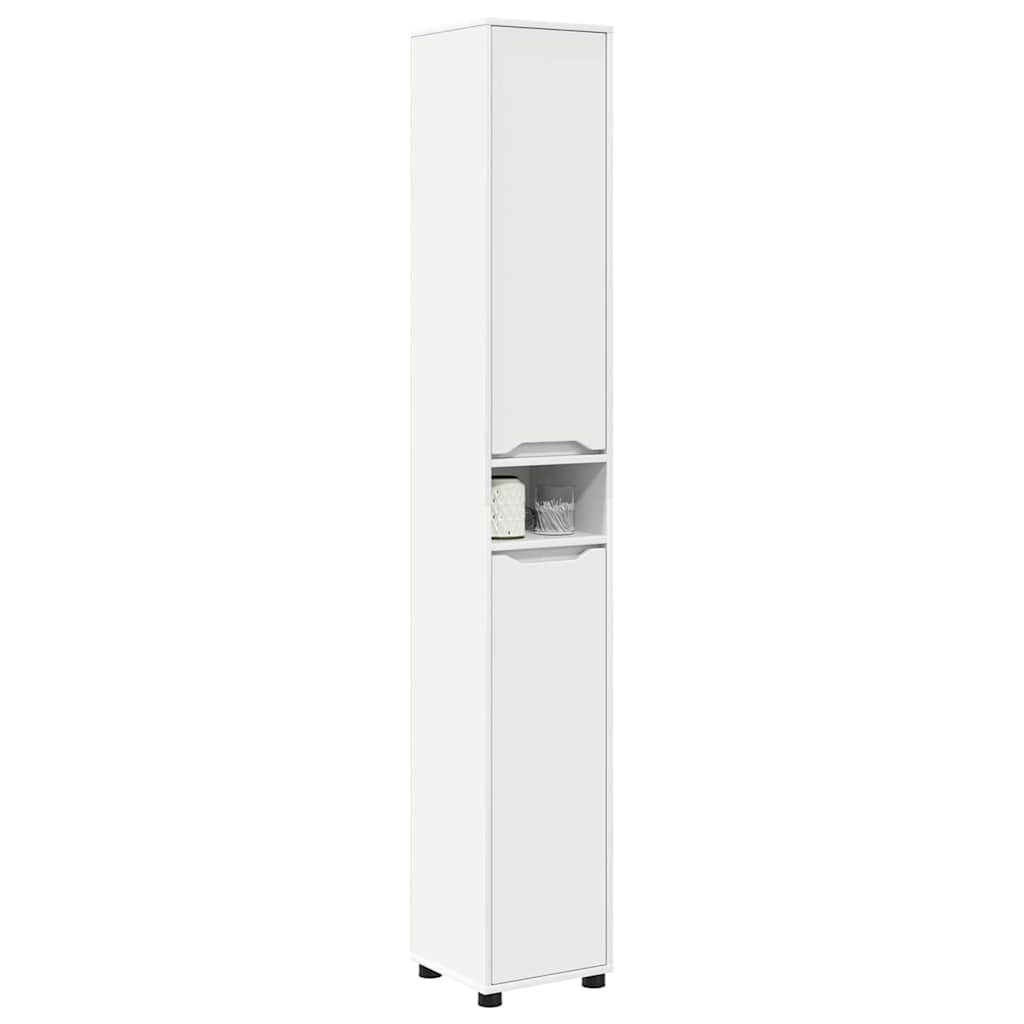 vidaXL Armoire de salle de bain avec porte Blanc 30,5 x 30 x 195 cm Bois d'ingénierie