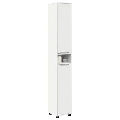 vidaXL Armoire de salle de bain avec porte Blanc 30,5 x 30 x 195 cm Bois d'ingénierie