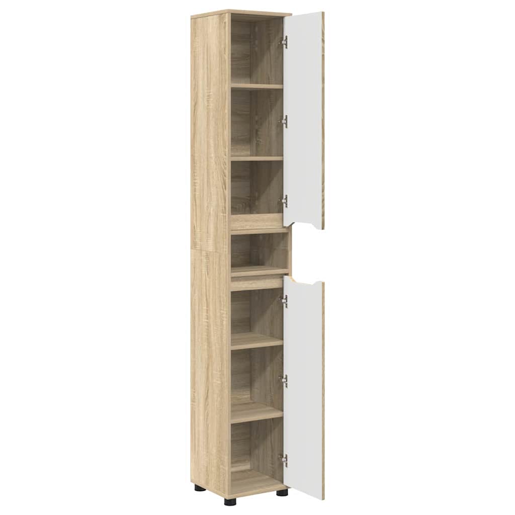 Badezimmerschrank Sonoma-Eiche 30,5 x 30 x 195 cm Holzwerkstoff