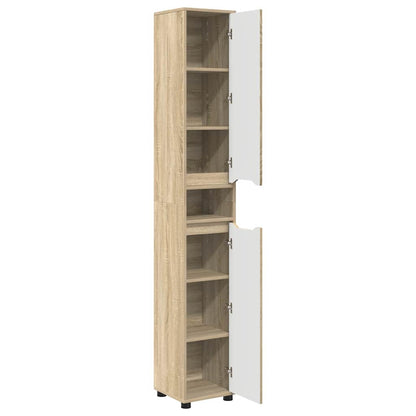 Badezimmerschrank Sonoma-Eiche 30,5 x 30 x 195 cm Holzwerkstoff