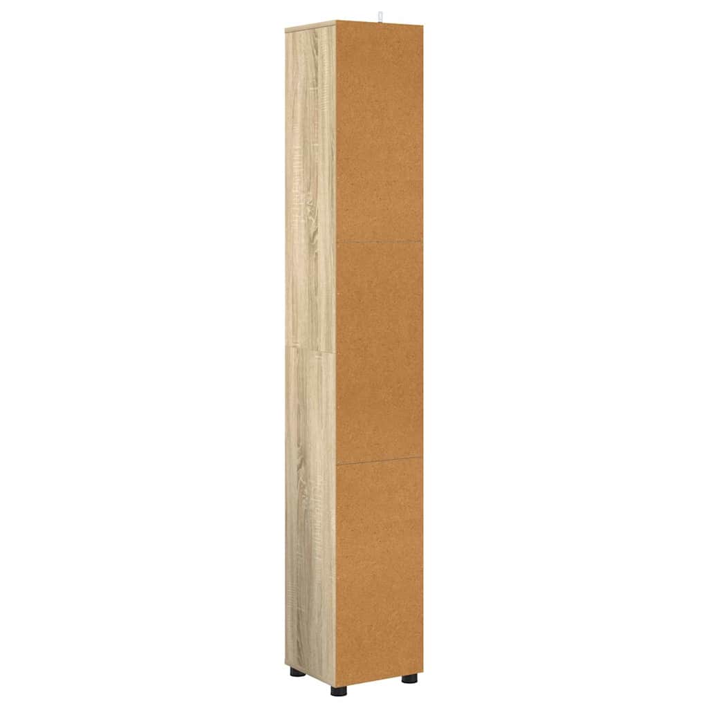 Badezimmerschrank Sonoma-Eiche 30,5 x 30 x 195 cm Holzwerkstoff