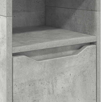 vidaXL Armoire de salle de bain gris béton 30,5 x 30 x 195 cm en bois d'ingénierie