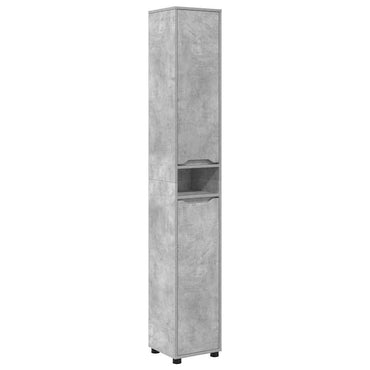 vidaXL Armoire de salle de bain gris béton 30,5 x 30 x 195 cm en bois d'ingénierie