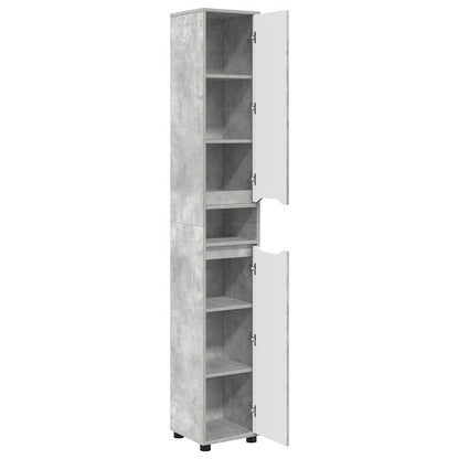 vidaXL Armoire de salle de bain gris béton 30,5 x 30 x 195 cm en bois d'ingénierie
