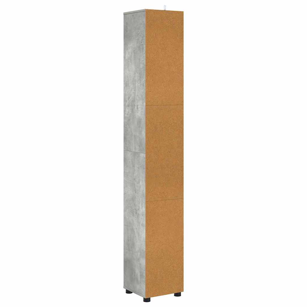 vidaXL Armoire de salle de bain gris béton 30,5 x 30 x 195 cm en bois d'ingénierie
