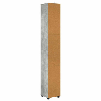 vidaXL Armoire de salle de bain gris béton 30,5 x 30 x 195 cm en bois d'ingénierie