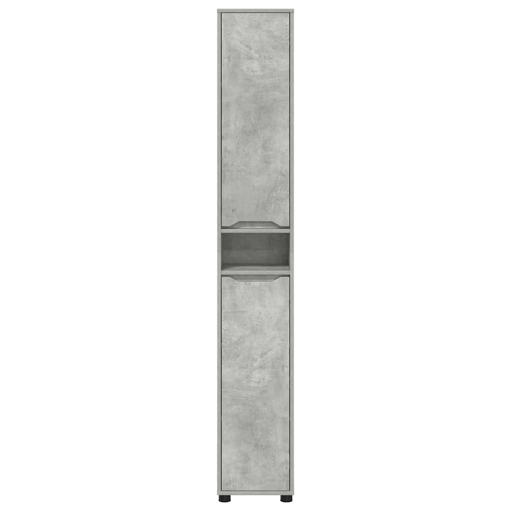 vidaXL Armoire de salle de bain gris béton 30,5 x 30 x 195 cm en bois d'ingénierie