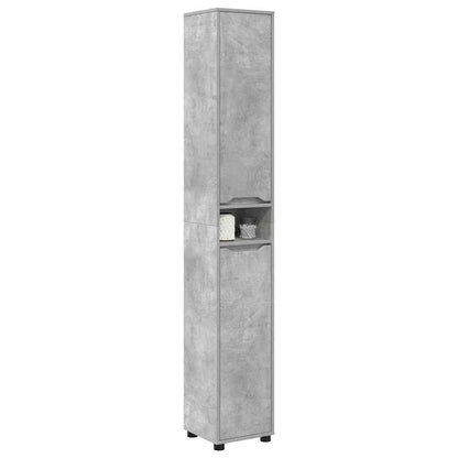 vidaXL Armoire de salle de bain gris béton 30,5 x 30 x 195 cm en bois d'ingénierie