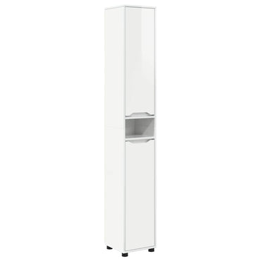 vidaXL Armoire de salle de bain avec étagère Blanc brillant 30,5 x 30 x 195 cm