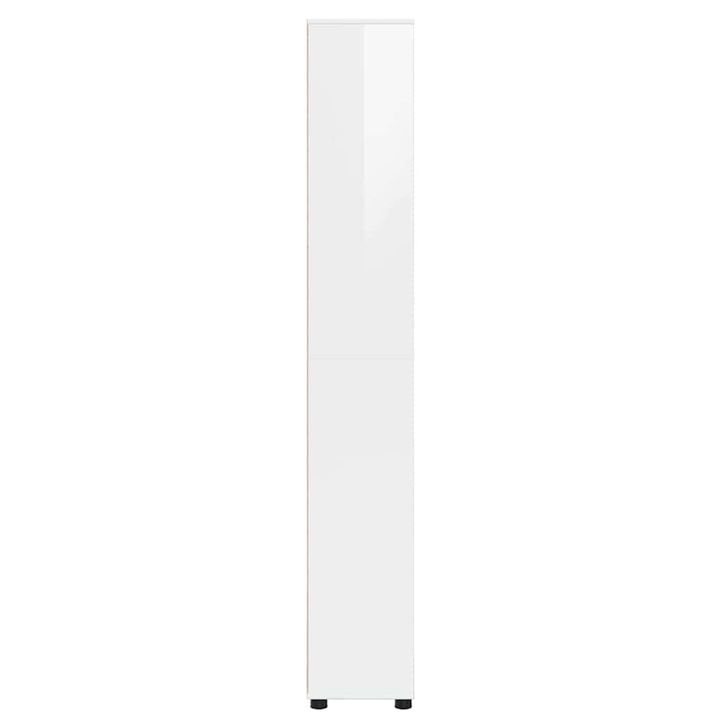 vidaXL Armoire de salle de bain avec étagère Blanc brillant 30,5 x 30 x 195 cm