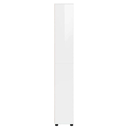vidaXL Armoire de salle de bain avec étagère Blanc brillant 30,5 x 30 x 195 cm