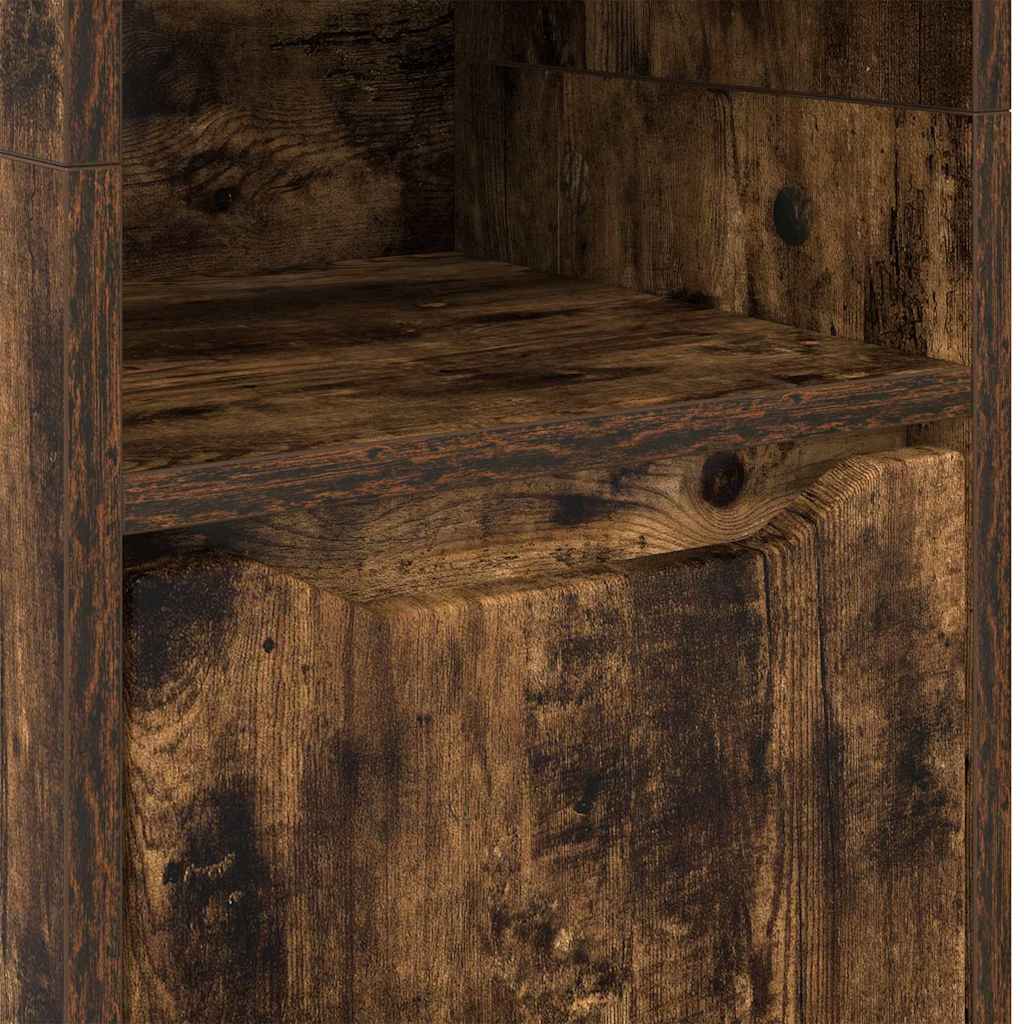 vidaXL Armoire de salle de bain avec porte Chêne fumé 30,5 x 30 x 195 cm