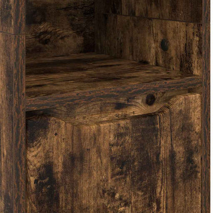 vidaXL Armoire de salle de bain avec porte Chêne fumé 30,5 x 30 x 195 cm