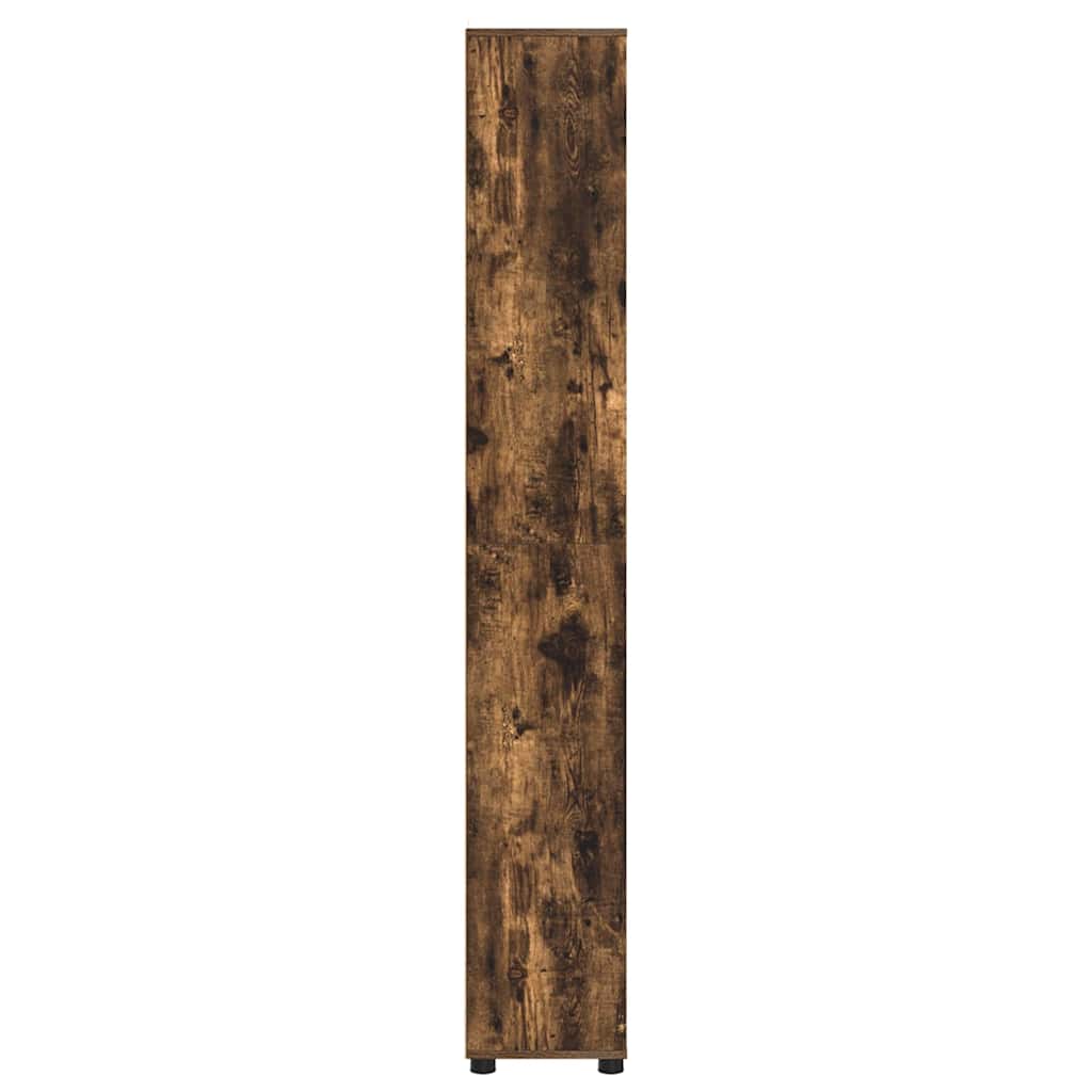 vidaXL Armoire de salle de bain avec porte Chêne fumé 30,5 x 30 x 195 cm