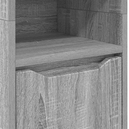 vidaXL Meuble de salle de bain avec étagère, Gris Sonoma, 30,5 x 30 x 195 cm
