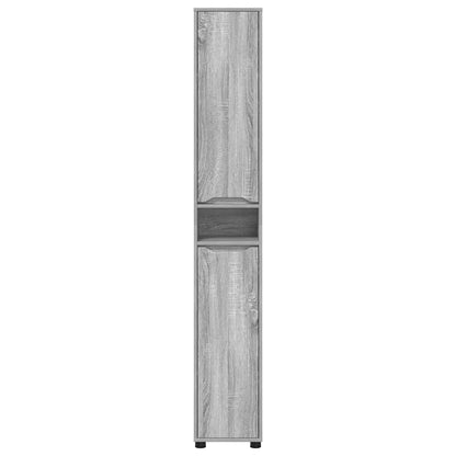 vidaXL Meuble de salle de bain avec étagère, Gris Sonoma, 30,5 x 30 x 195 cm