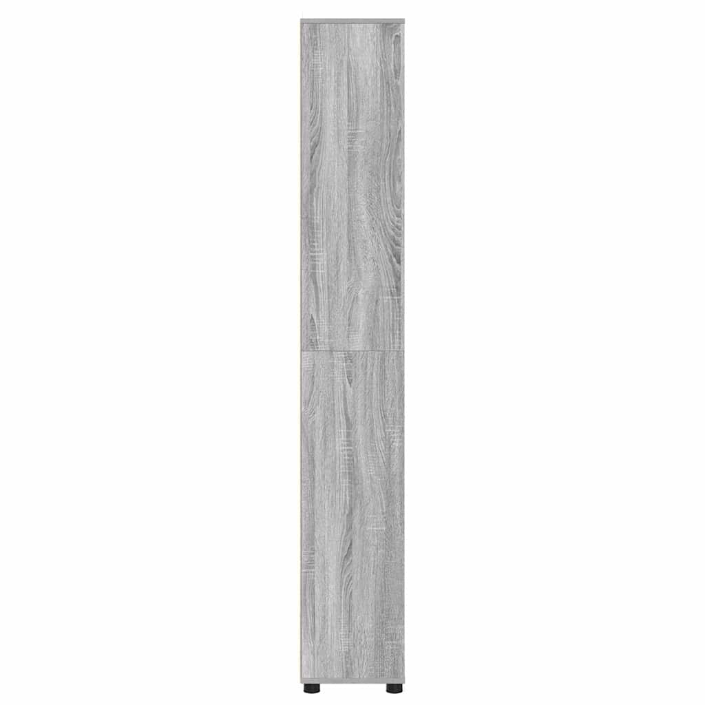 vidaXL Meuble de salle de bain avec étagère, Gris Sonoma, 30,5 x 30 x 195 cm