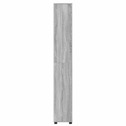 vidaXL Meuble de salle de bain avec étagère, Gris Sonoma, 30,5 x 30 x 195 cm