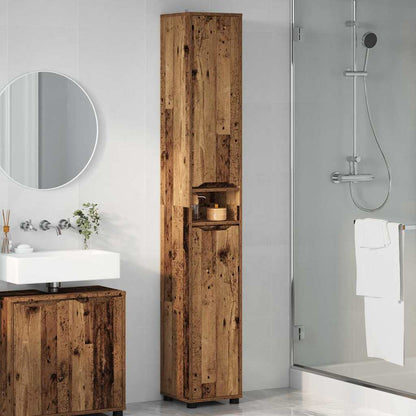 vidaXL Meuble de salle de bain bois de récupération 30,5 x 30 x 195 cm Bois d'ingénierie