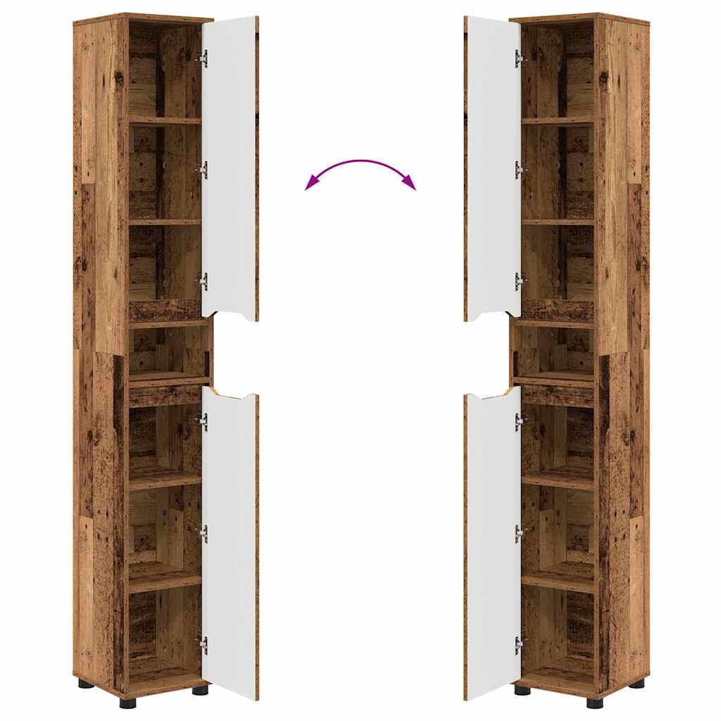 vidaXL Meuble de salle de bain bois de récupération 30,5 x 30 x 195 cm Bois d'ingénierie