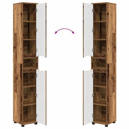 vidaXL Meuble de salle de bain bois de récupération 30,5 x 30 x 195 cm Bois d'ingénierie