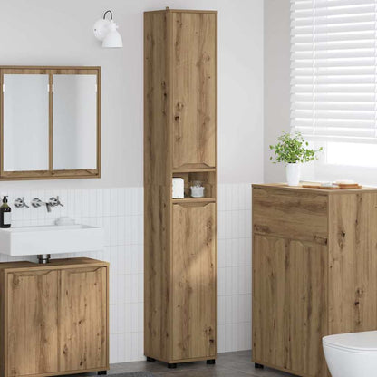 vidaXL Meuble de salle de bain avec étagère Chêne artisan 30,5 x 30 x 195 cm