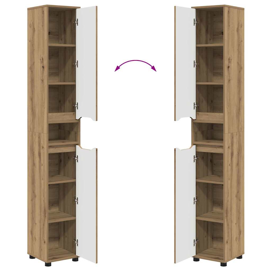 vidaXL Meuble de salle de bain avec étagère Chêne artisan 30,5 x 30 x 195 cm