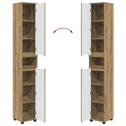vidaXL Meuble de salle de bain avec étagère Chêne artisan 30,5 x 30 x 195 cm