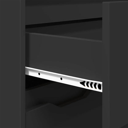 vidaXL Meuble de salle de bain noir 72,5 x 36,5 x 100 cm en bois d'ingénierie