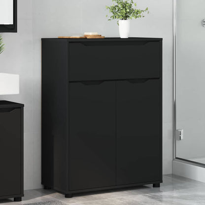 vidaXL Meuble de salle de bain noir 72,5 x 36,5 x 100 cm en bois d'ingénierie