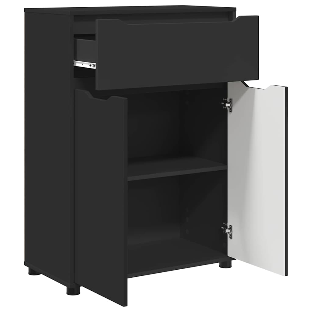 vidaXL Meuble de salle de bain noir 72,5 x 36,5 x 100 cm en bois d'ingénierie