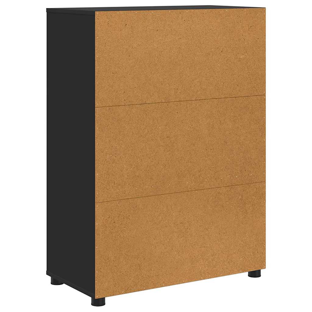 vidaXL Meuble de salle de bain noir 72,5 x 36,5 x 100 cm en bois d'ingénierie