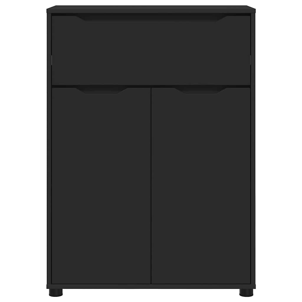 vidaXL Meuble de salle de bain noir 72,5 x 36,5 x 100 cm en bois d'ingénierie