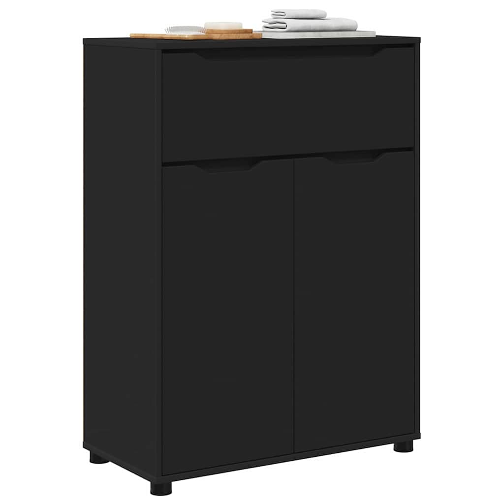 vidaXL Meuble de salle de bain noir 72,5 x 36,5 x 100 cm en bois d'ingénierie