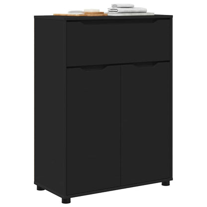 vidaXL Meuble de salle de bain noir 72,5 x 36,5 x 100 cm en bois d'ingénierie