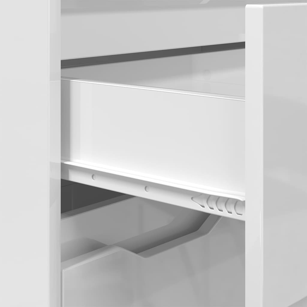 vidaXL Meuble de salle de bain avec étagère Blanc brillant 72,5 x 36,5 x 100 cm