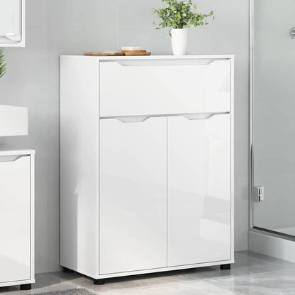 vidaXL Meuble de salle de bain avec étagère Blanc brillant 72,5 x 36,5 x 100 cm