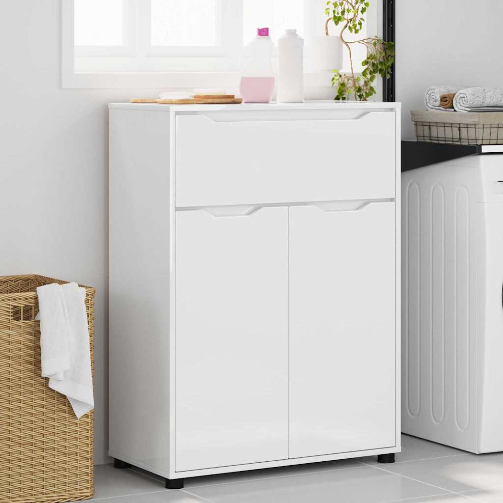 vidaXL Meuble de salle de bain avec étagère Blanc brillant 72,5 x 36,5 x 100 cm