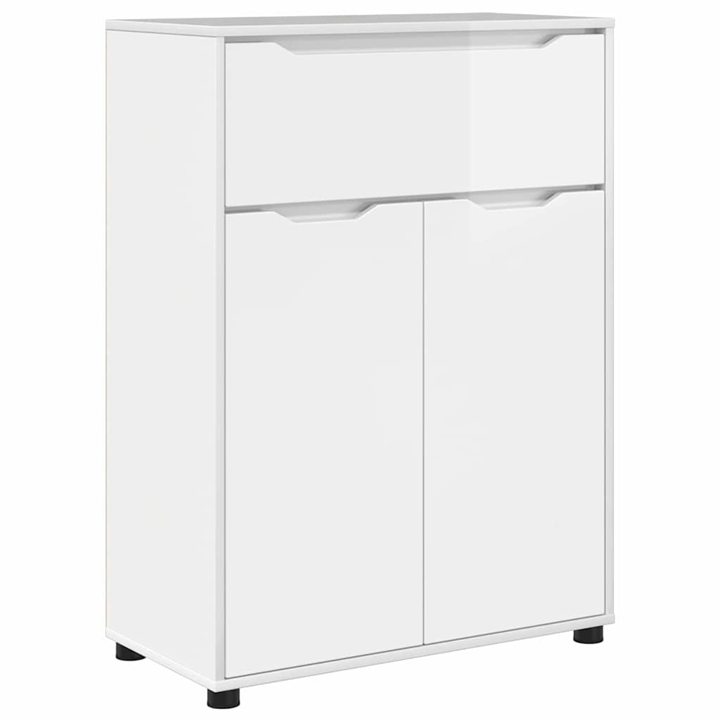 vidaXL Meuble de salle de bain avec étagère Blanc brillant 72,5 x 36,5 x 100 cm