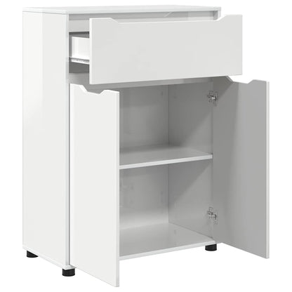 vidaXL Meuble de salle de bain avec étagère Blanc brillant 72,5 x 36,5 x 100 cm