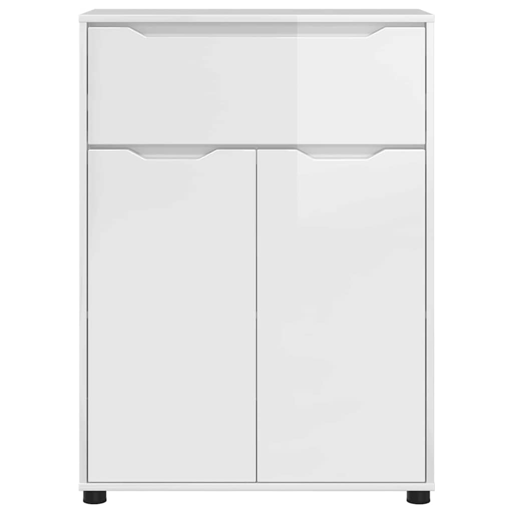 vidaXL Meuble de salle de bain avec étagère Blanc brillant 72,5 x 36,5 x 100 cm