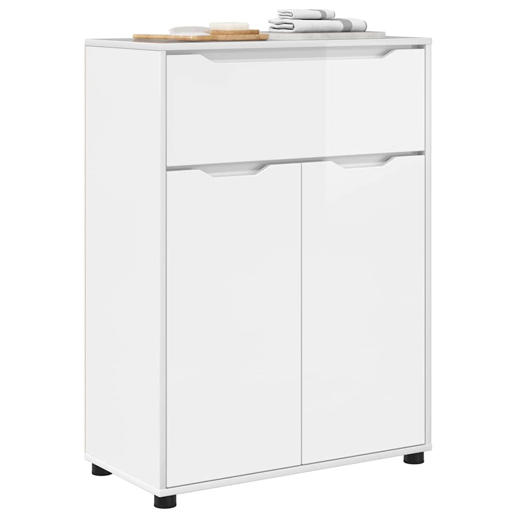 vidaXL Meuble de salle de bain avec étagère Blanc brillant 72,5 x 36,5 x 100 cm