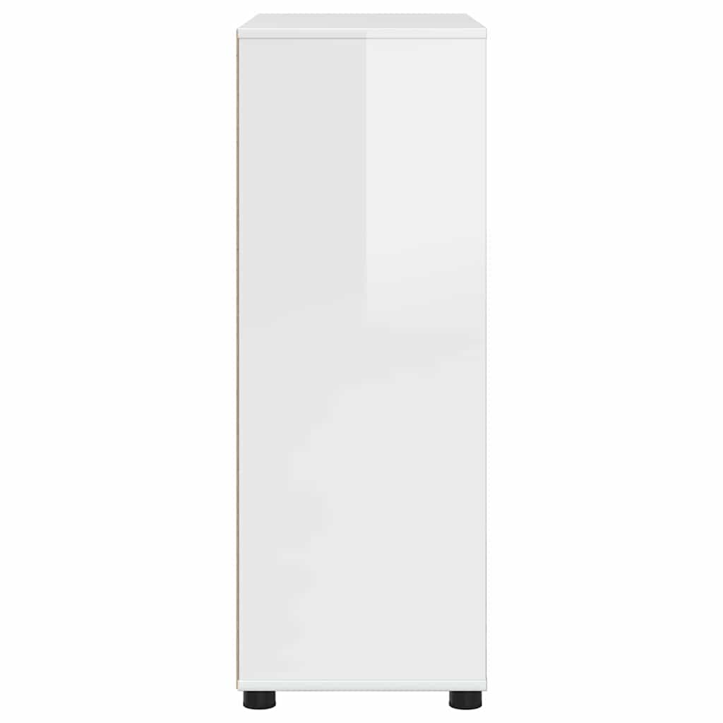 vidaXL Meuble de salle de bain avec étagère Blanc brillant 72,5 x 36,5 x 100 cm