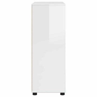 vidaXL Meuble de salle de bain avec étagère Blanc brillant 72,5 x 36,5 x 100 cm
