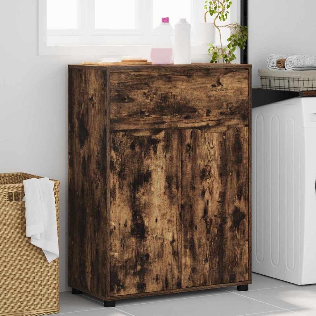 vidaXL Meuble de salle de bain chêne fumé 72,5 x 36,5 x 100 cm