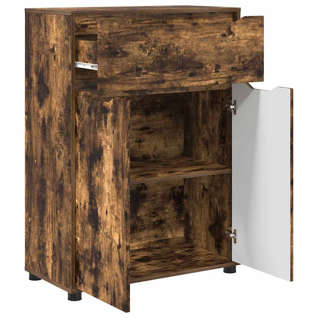 vidaXL Meuble de salle de bain chêne fumé 72,5 x 36,5 x 100 cm