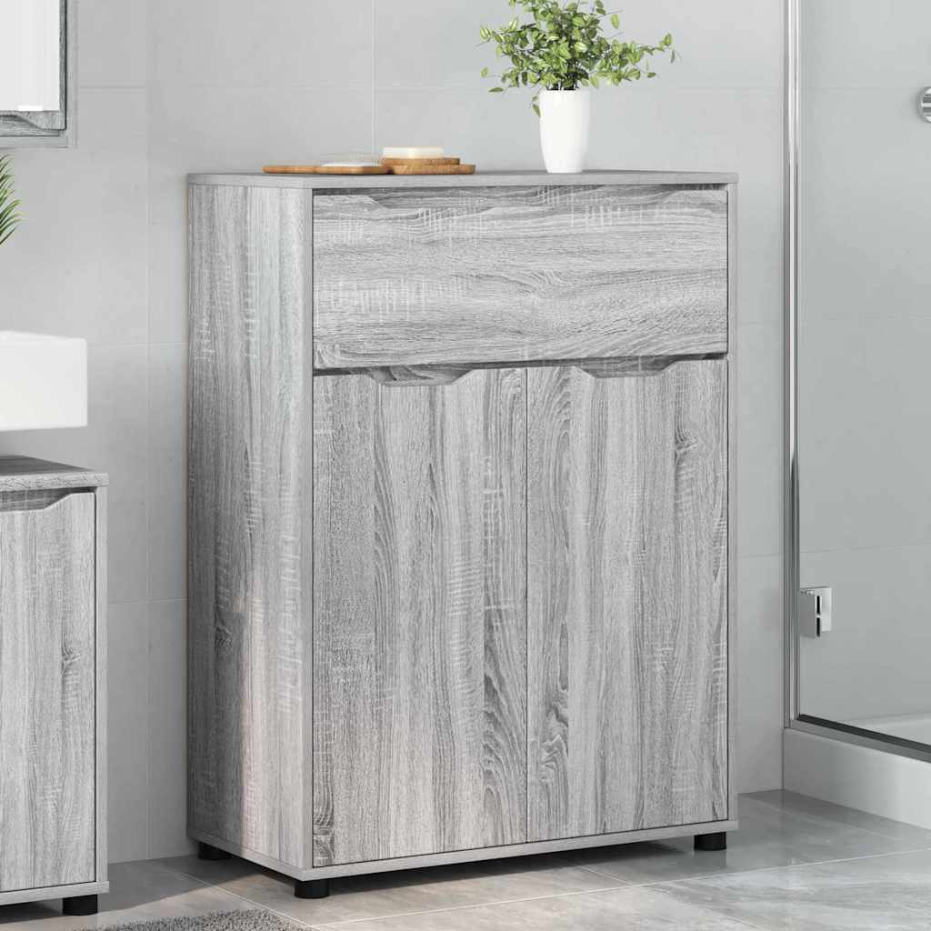 vidaXL Meuble de salle de bain avec étagère Gris Sonoma 72,5 x 36,5 x 100 cm